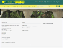 Tablet Screenshot of gloseventhire.co.uk